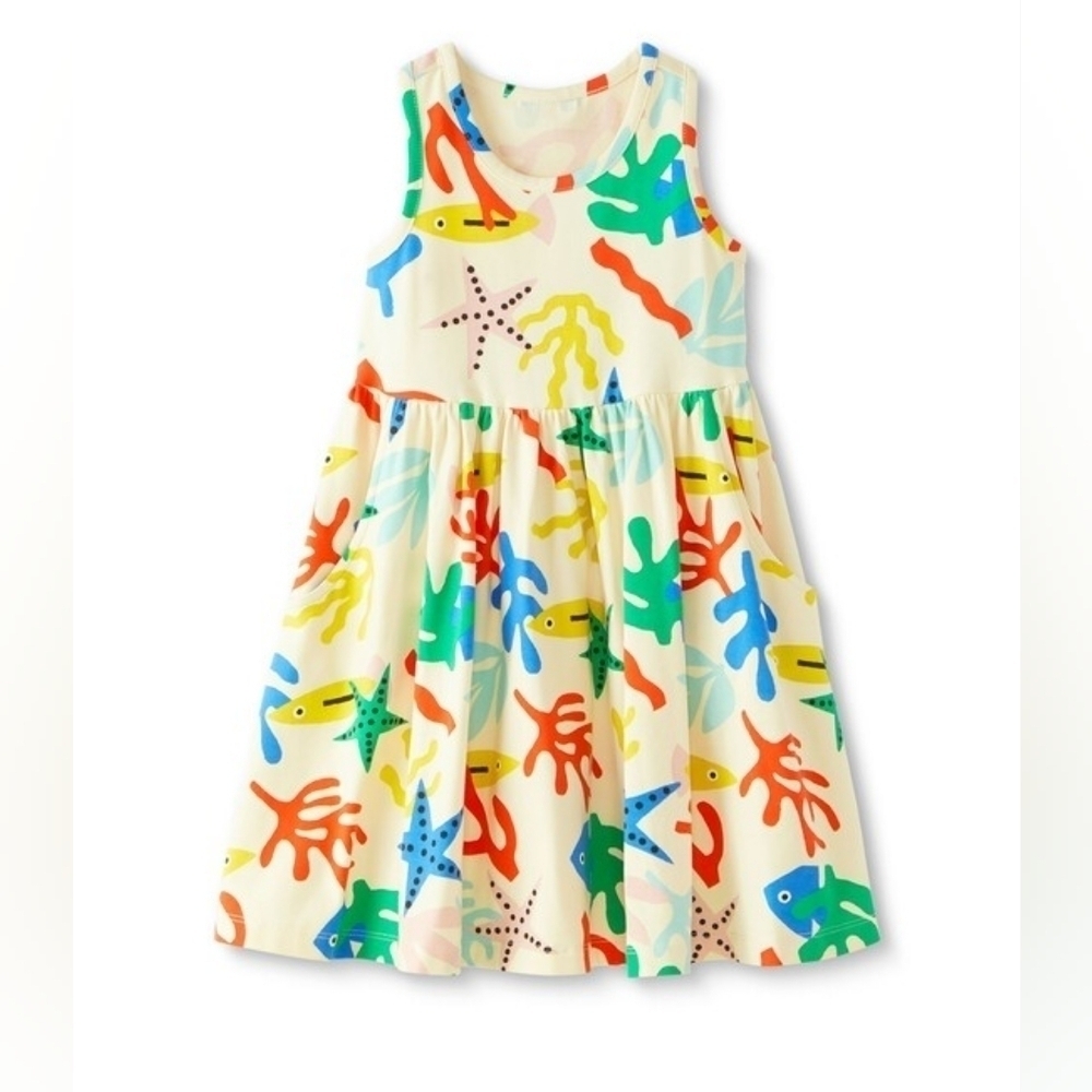 Hanna Andersson Coral Reef Print Racerback Skater Dress